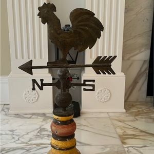 Weathervane Set, bottom base is yellow and Reddish orange. N-S-E-W Used